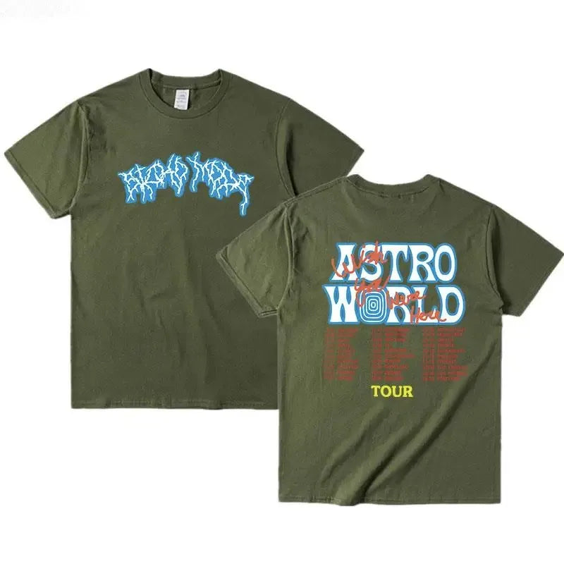 New T Shirt Men Women Jack T-Shirts Wish You Were Here Tour Letter Print Tops Brown