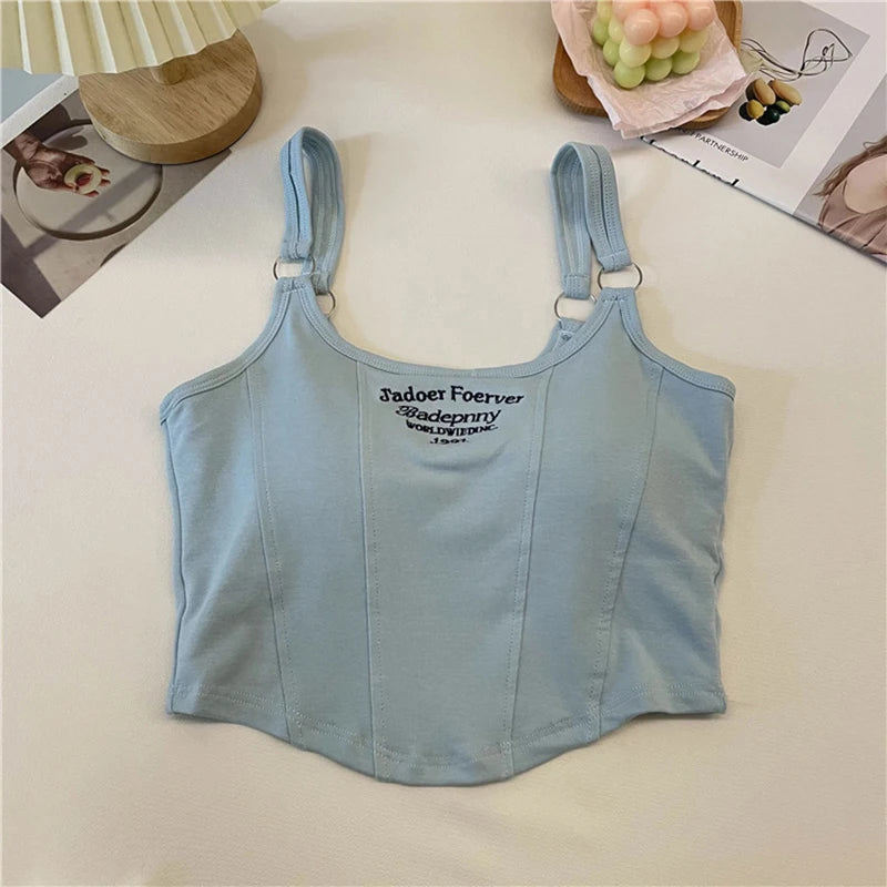 Tops Women Summer Sexy Streetwear Short Slim Vest