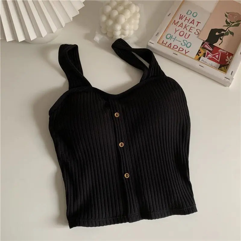Women's Cropped Tops with Bra