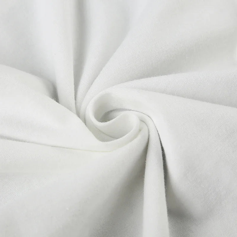 Top Basic White Short Sleeve Crewneck T-shirt Women