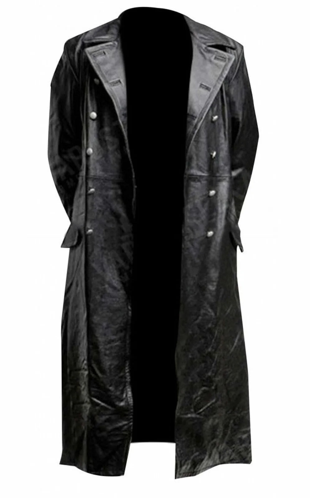 MEN'S GERMAN CLASSIC MILITARY UNIFORM OFFICER BLACK LEATHER
