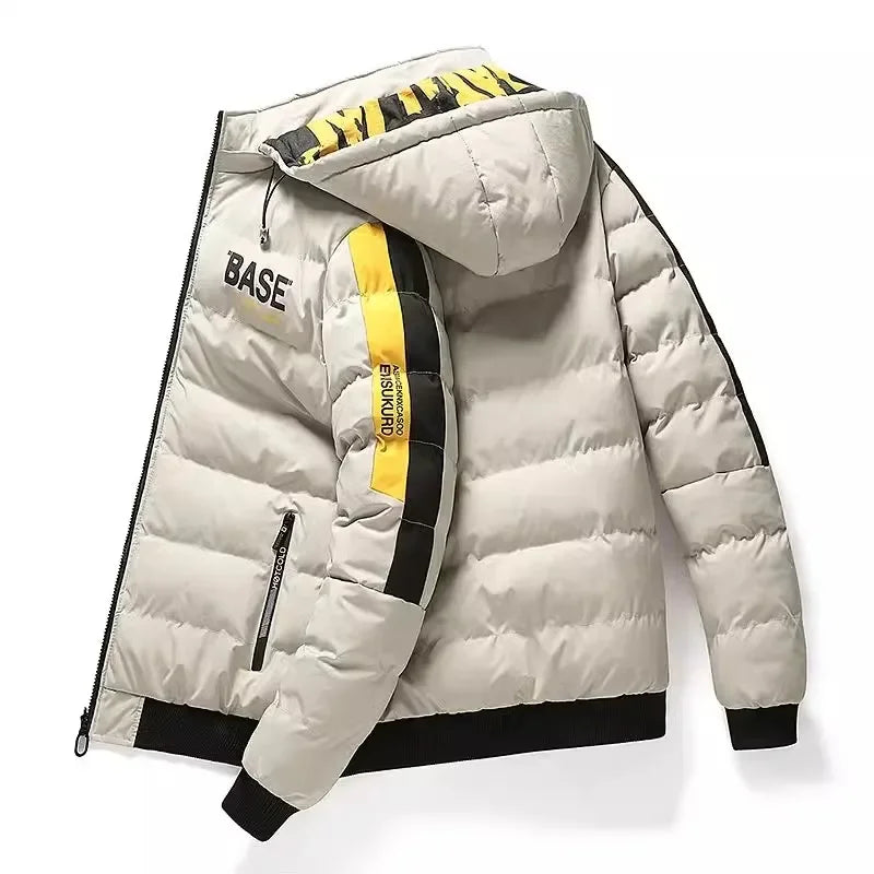 Men Winter Cotton Jacket Warm Comfortable Padded Thickened Down