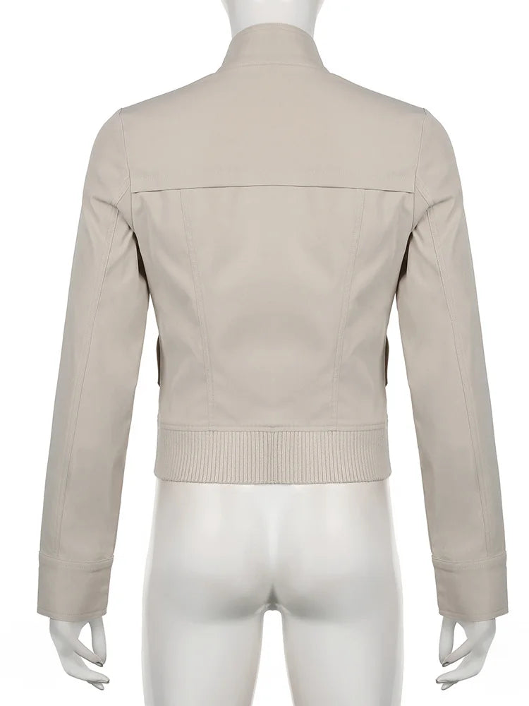 Jackets Autumn Streetwear Pockets Solid Coats