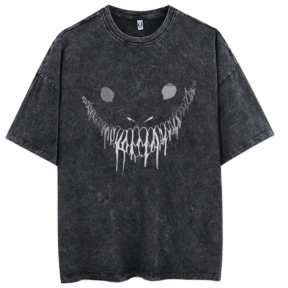 Men Streetwear T-Shirt Retro Vintage Washed T shirt Tops