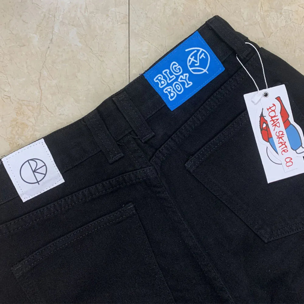 Streetwear Gothic Cartoon Blue Baggy Jeans Retro Punk Rock High Waist Denim Trousers