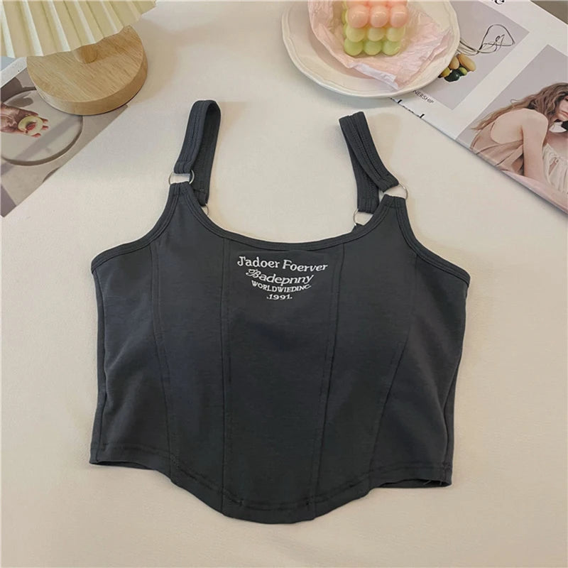 Tops Women Summer Sexy Streetwear Short Slim Vest