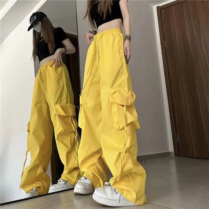 Women Cargo Pants High Waist Streetwear Hip Hop Trousers