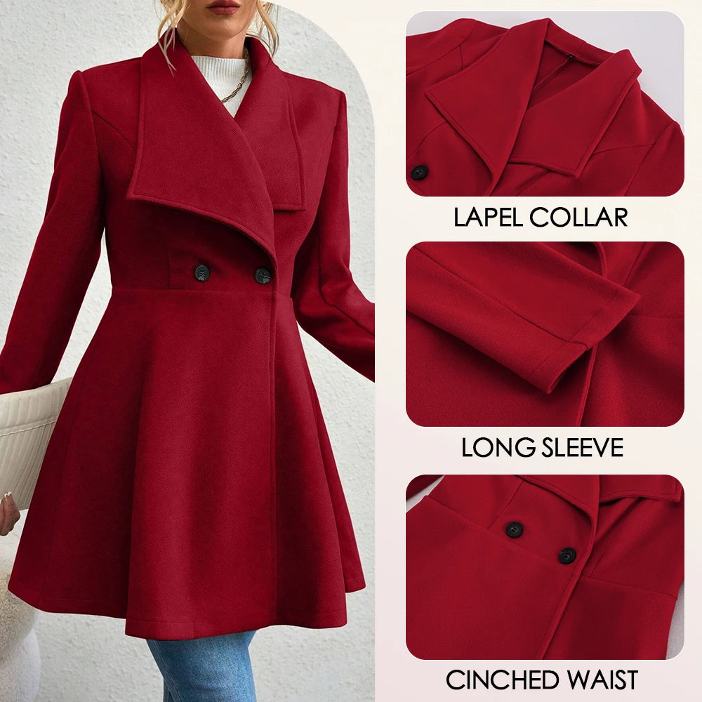 Women's Coats Winter Solid Color Long Sleeve Outerwears