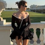 Women's Hem V-Neck Short Dress Party Outfits