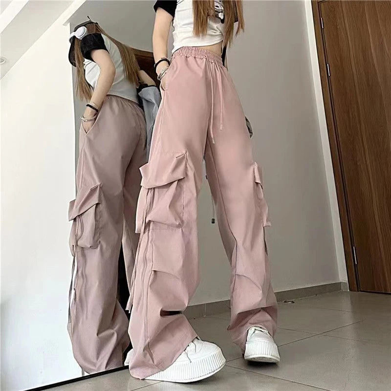 Women Cargo Pants High Waist Streetwear Hip Hop Trousers
