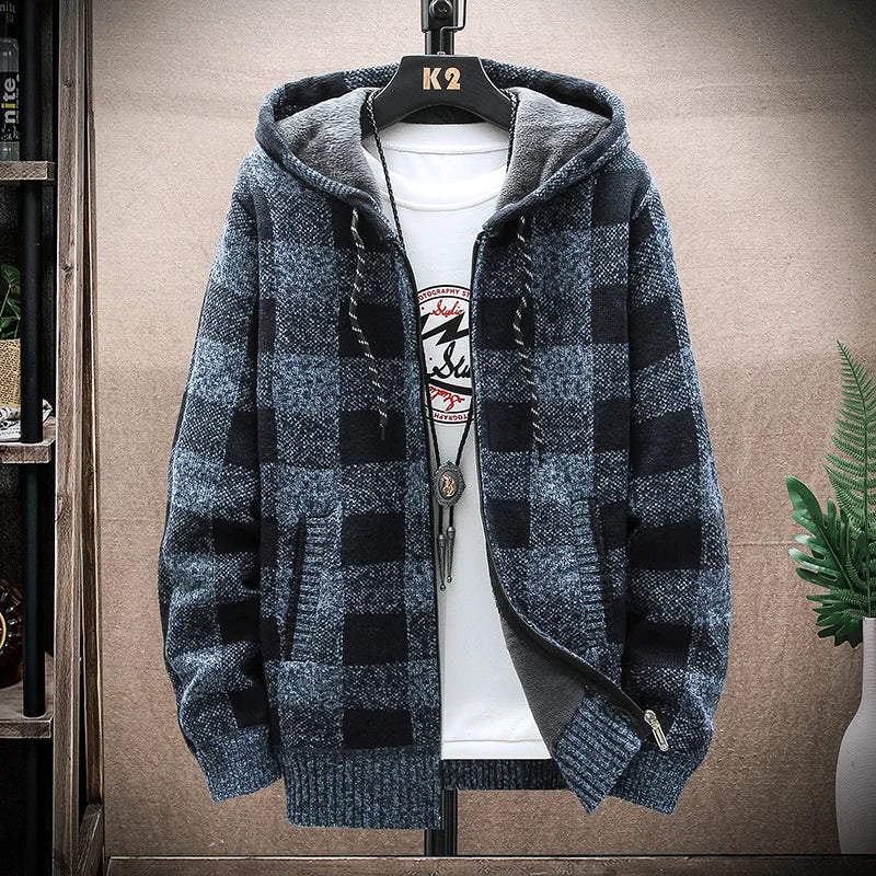 Men's New Winter Sweater Hooded Cardigan