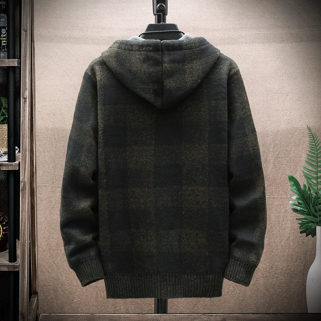 Men's New Winter Sweater Hooded Cardigan