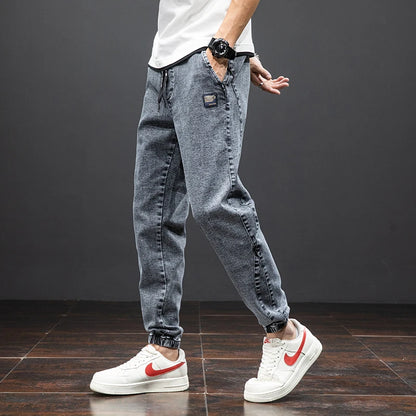 Men Denim Jogger Pants Trousers
