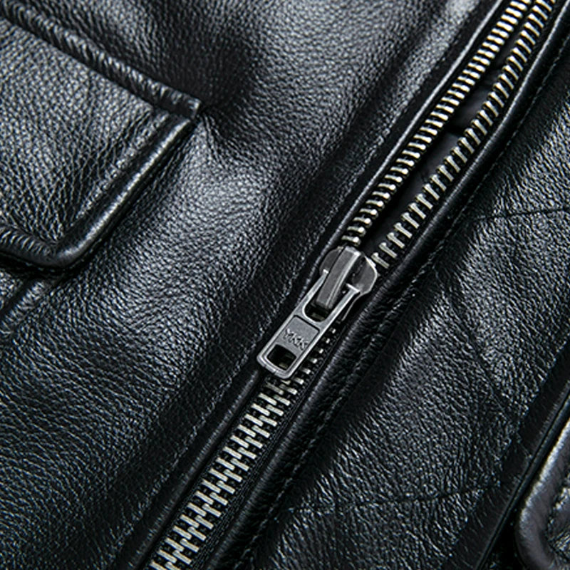 Air Force Flight Jacket Collar Genuine Top Layer Cow Leather Jacket