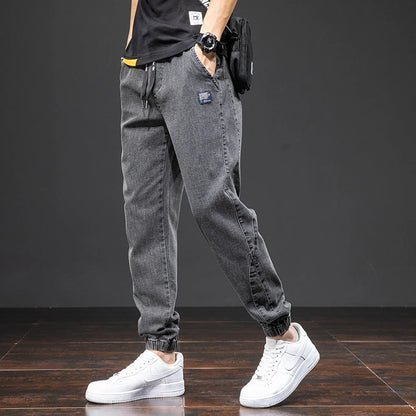 Men Denim Jogger Pants Trousers