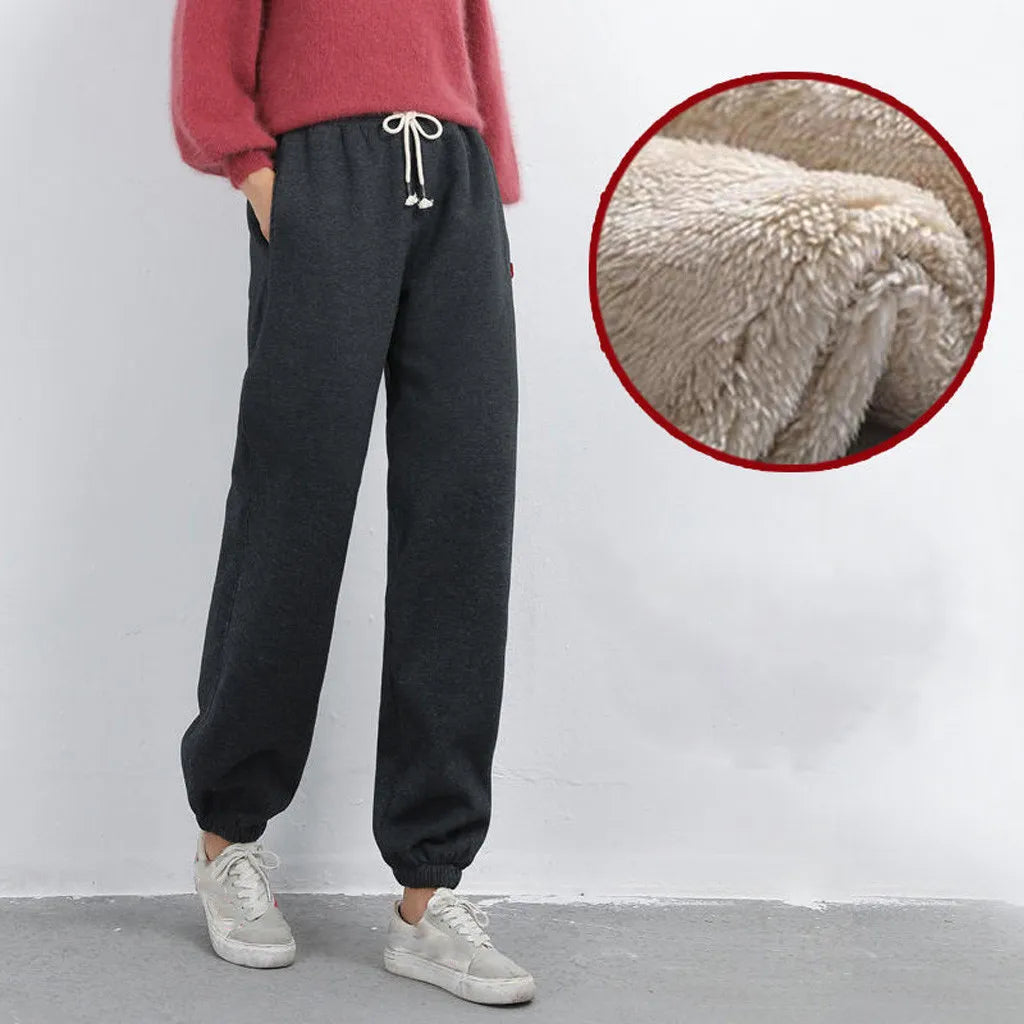 Women Winter Warm Leggings Thick Trousers  Long Thicken Pants