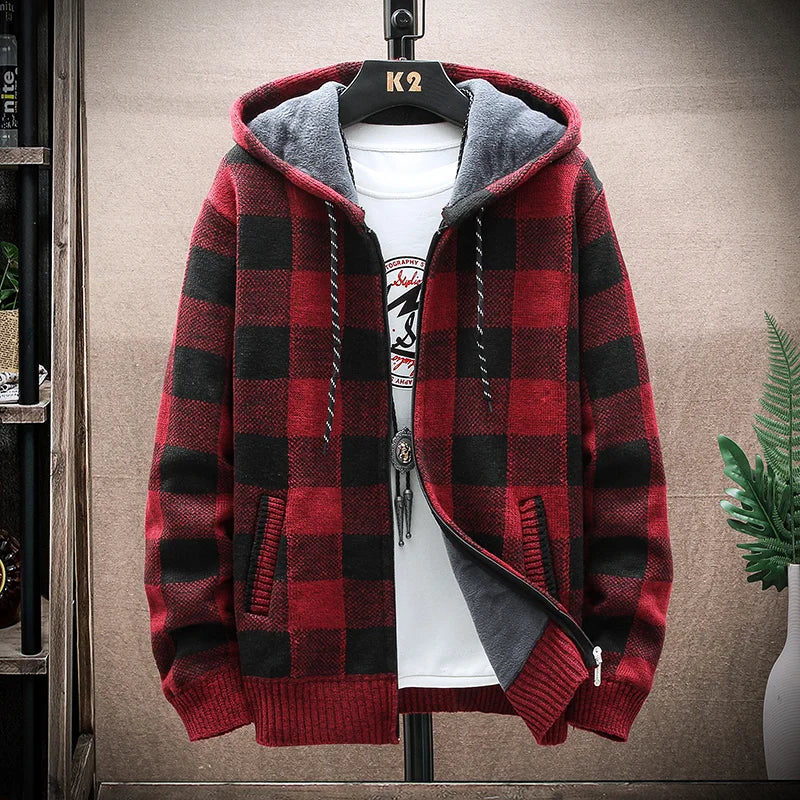 Men's New Winter Sweater Hooded Cardigan