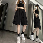 Women High Waist Cargo Shorts Streetwear Female