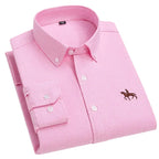 Mens Leisure Embroidered Horse Shirts Streetwear
