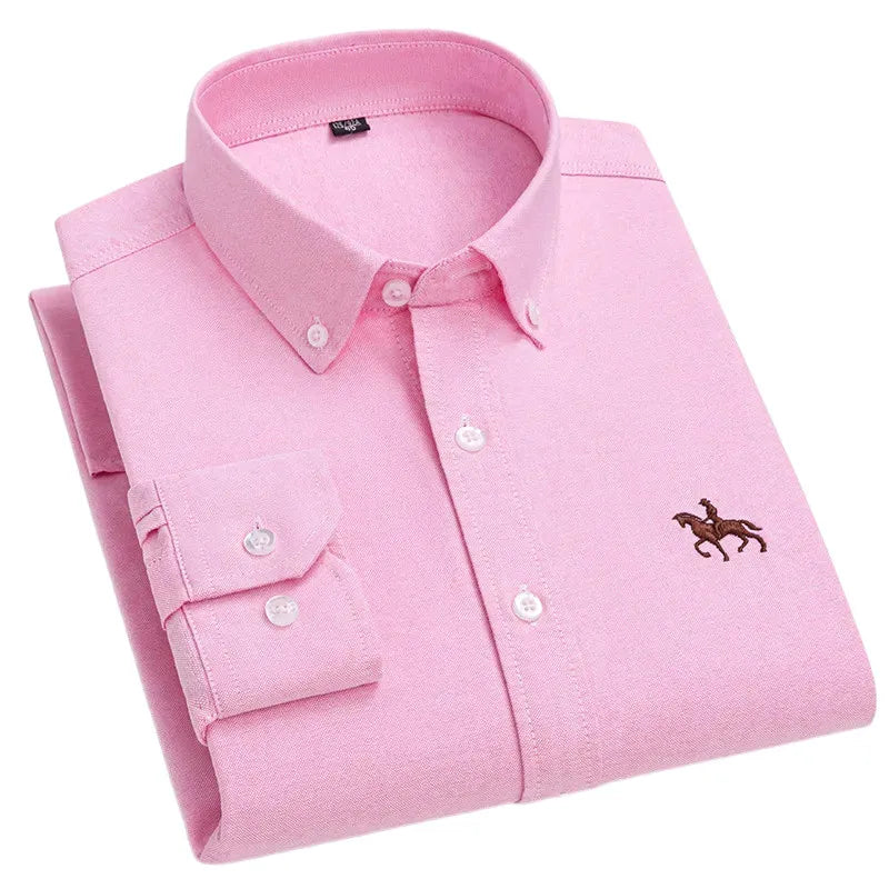 Mens Leisure Embroidered Horse Shirts Streetwear