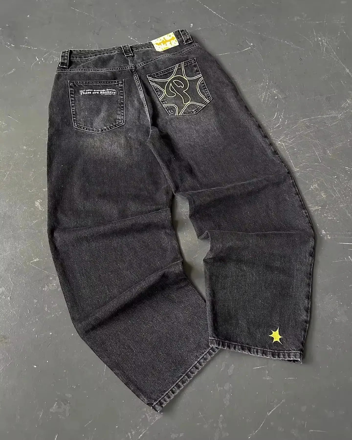 New American women's washed grey jeans Streetwear