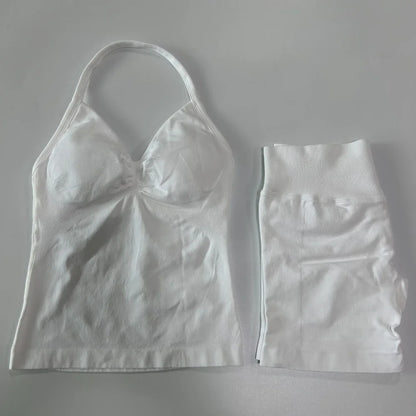 Women Backless Tank Top Workout Sets
