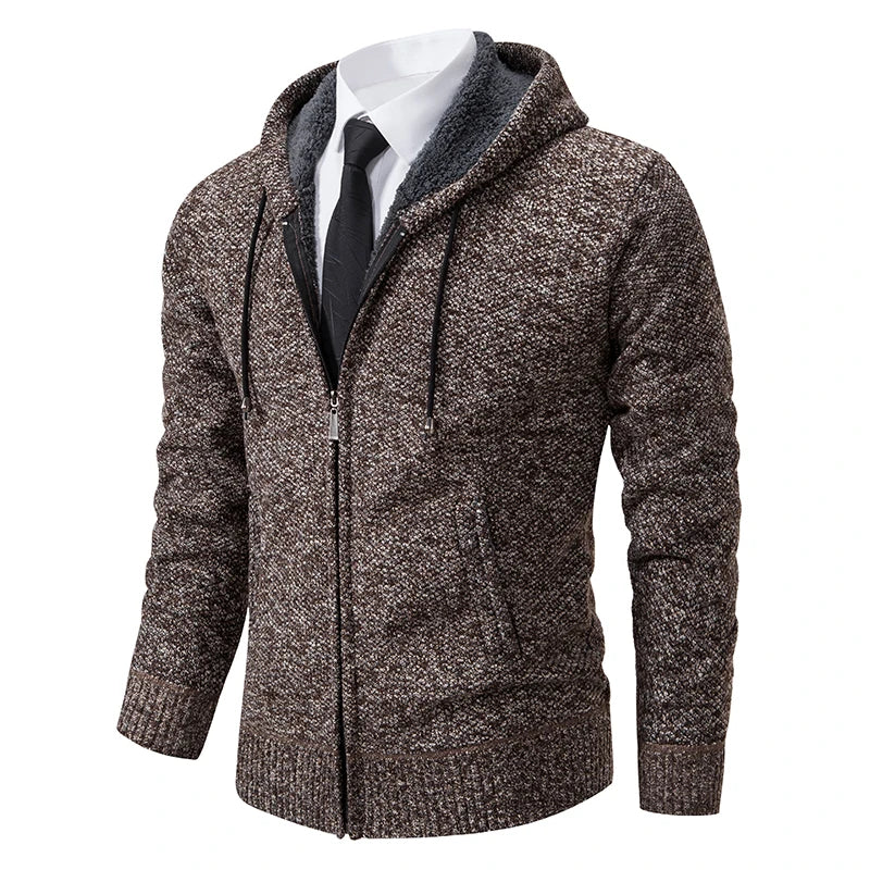 New Jersey Men's Casual Sports Coat Warm Zipper Cardigan