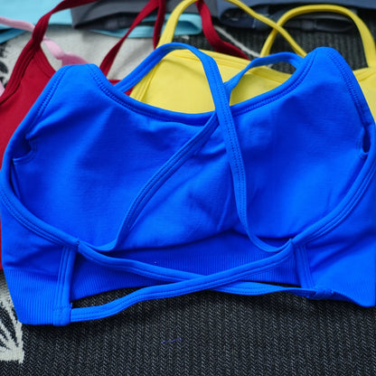 Yoga Sports Dynamic Backless Bra Medium Support Padded Gym Crop Top