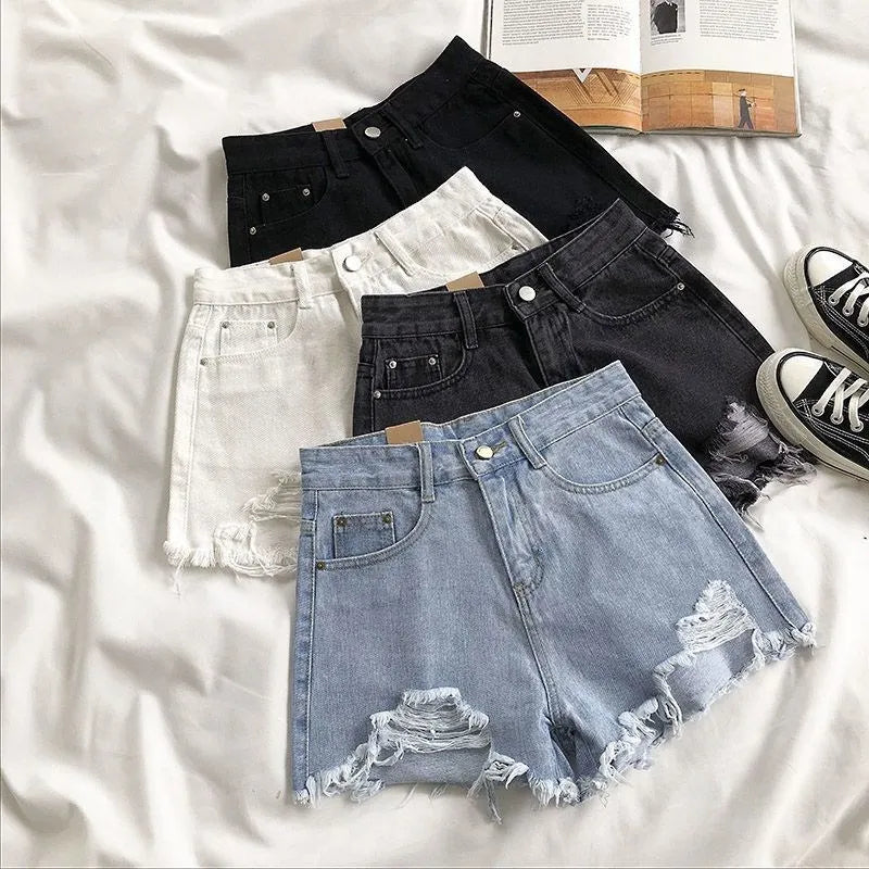 Denim Shorts Women Summer Fashion Casual High Waist