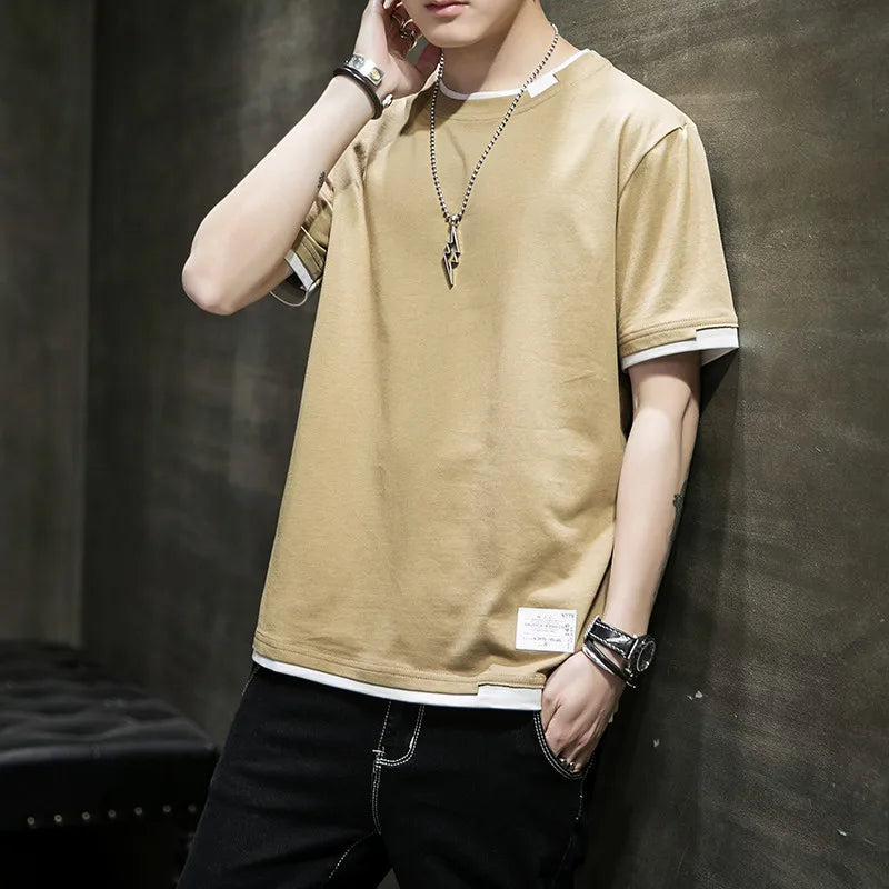 Casual T-shirt For Men Pure Cotton Breathable Fashion Short Sleeve
