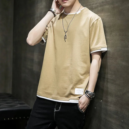 Casual T-shirt For Men Pure Cotton Breathable Fashion Short Sleeve