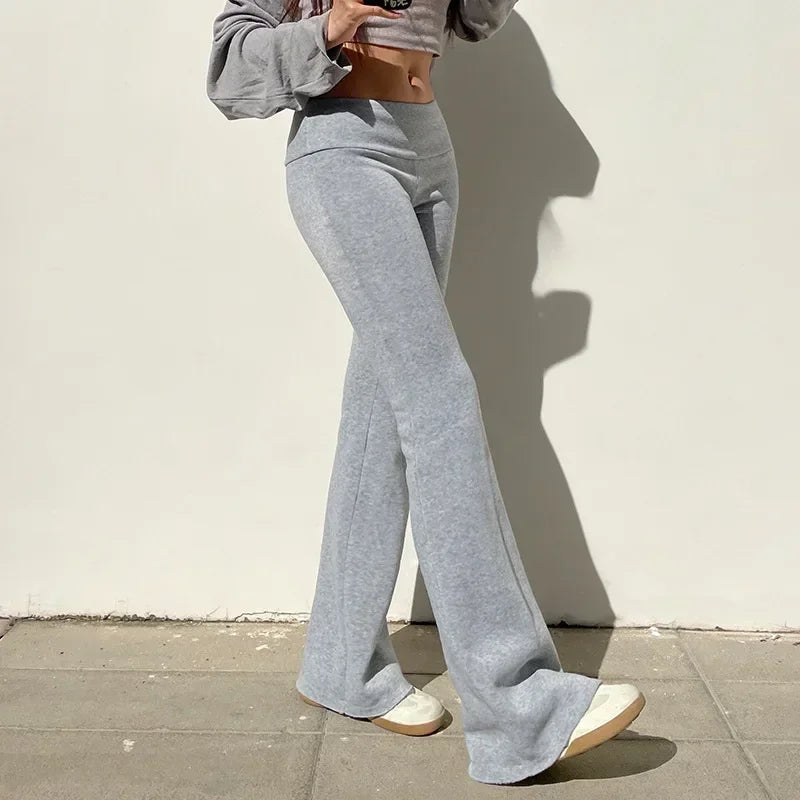 Casual Pants Slim Low-Waisted Boot Cut Pants Women