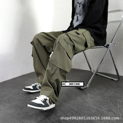 Black American Overalls High Street Boys Straight Leg Casual Pants