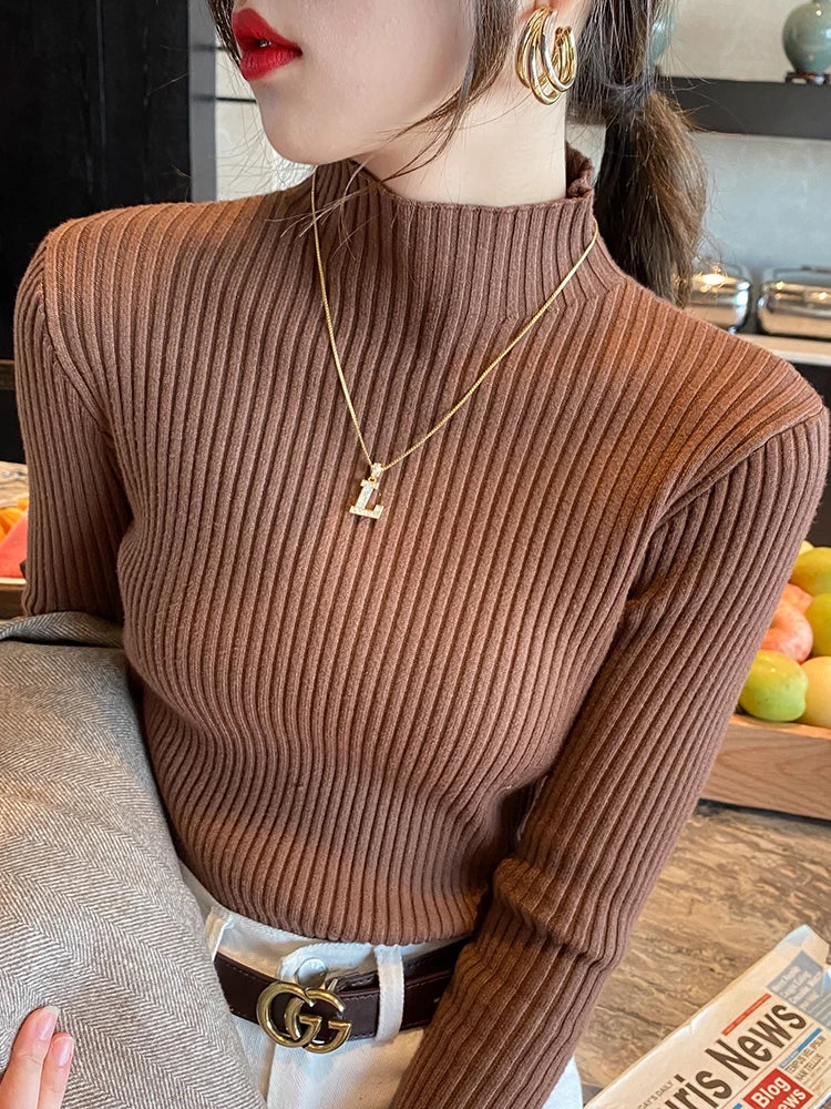 Women Sweater Long Sleeve Casual Slim Pullover