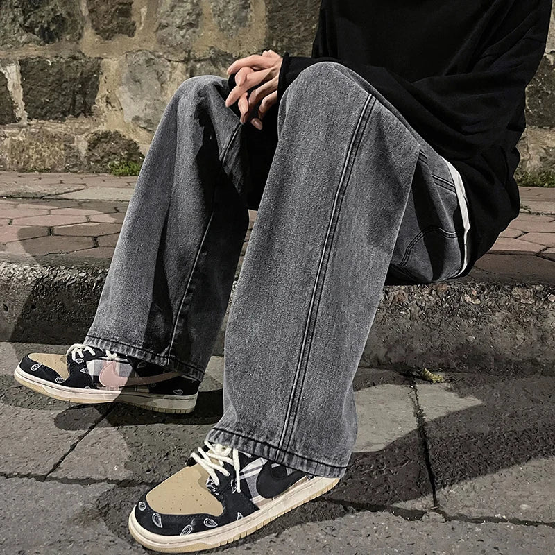 Four Seasons Loose Straight Wide Leg Pants Unisex Pants