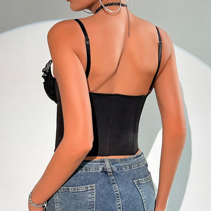 Sexy V Neck Tops Backless Slim Camisole Body Shape