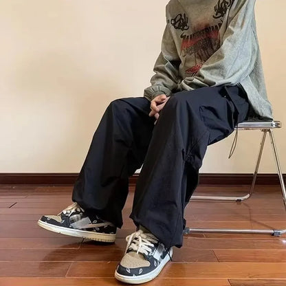 New Men's Overalls Multi-Pocket American Hiphop Pants