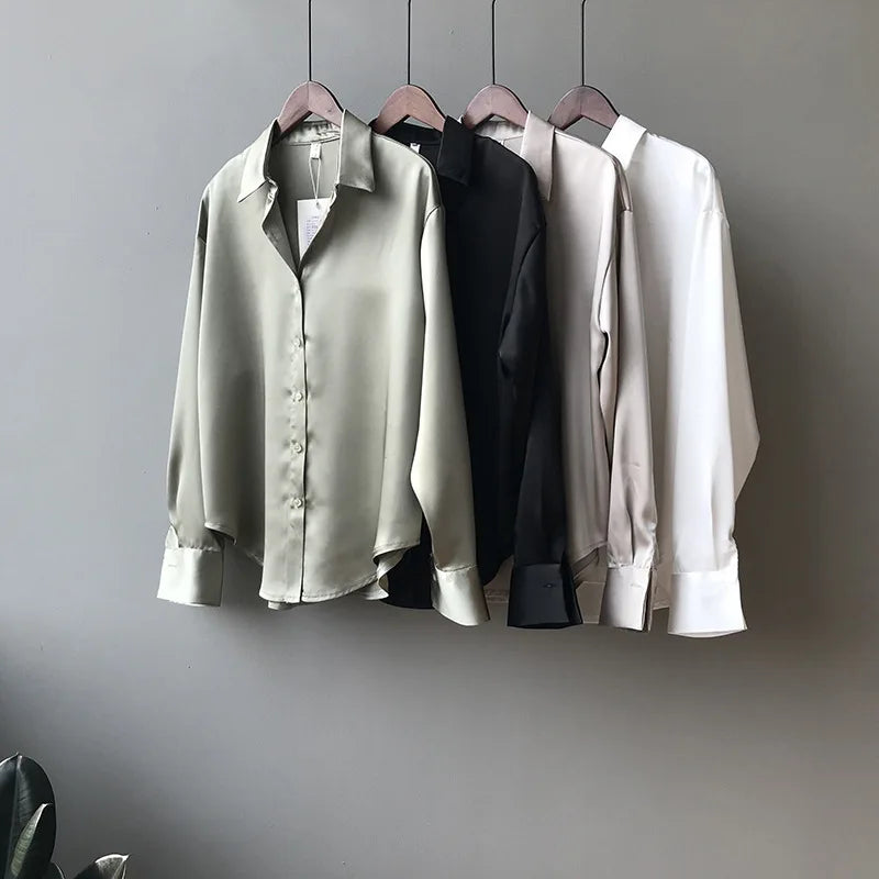 Vintage Blouse Women White Tops Lady Long Sleeves