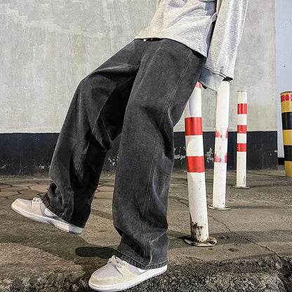 Men Loose Straight Wide Leg Pants