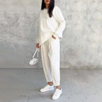 Women's Top Pants Set with Irregular T-shirt