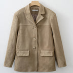 Winter New Women Fashion Suede Basic Jacket Basic Blazer