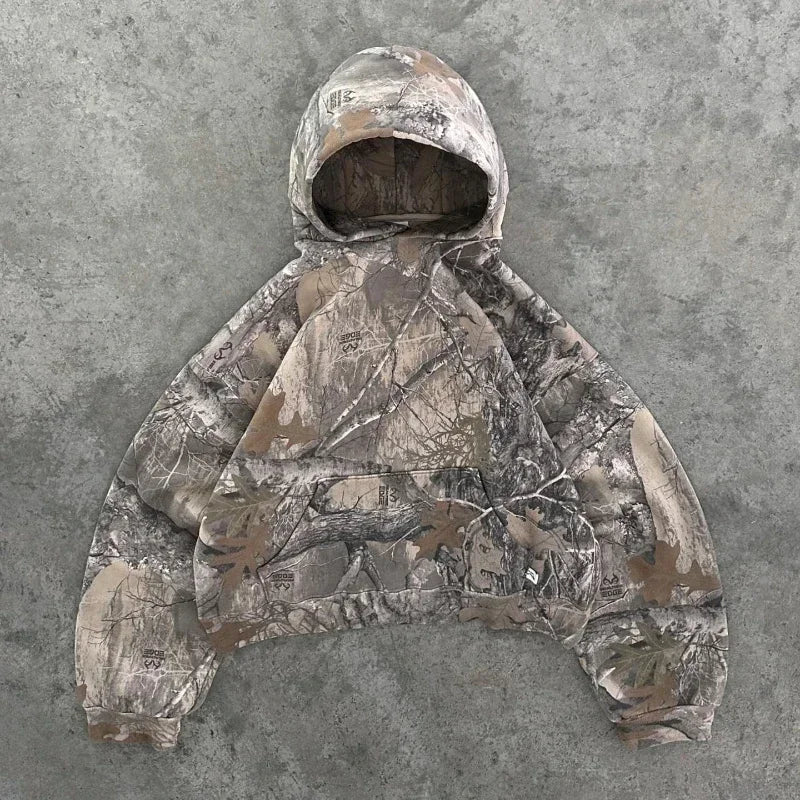 Tracksuit Men New Street Hip Hop Oversized Camo Hoodies