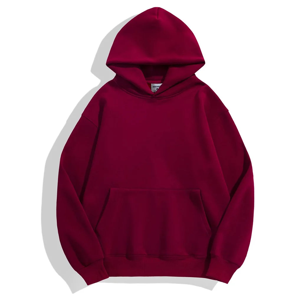Men Thickened Tight Polar Fleece Pullover Hoodie