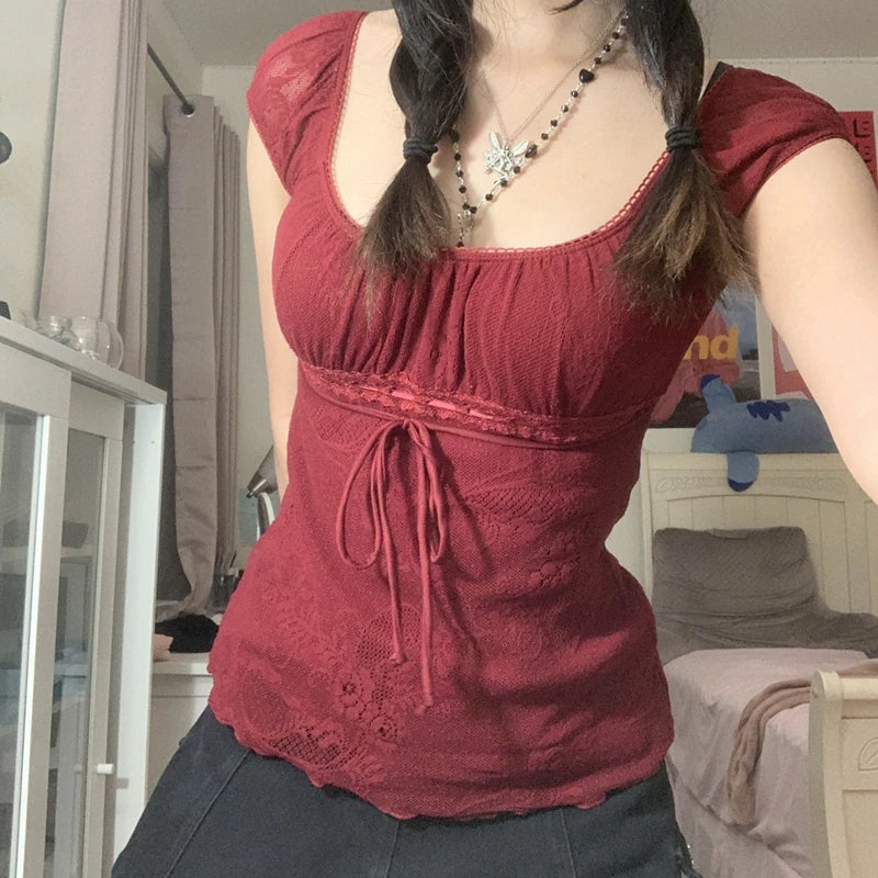 T-shirt Vintage Fairy Grunge Women Top  Clothes