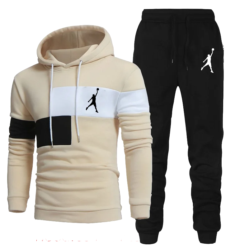 Men's Tracksuit Hooded Sweatshirts and Jogger Pants High Quality