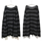 Unisex Sweater Summer Women Striped Cool Hollow Out Hole Streetwear Top