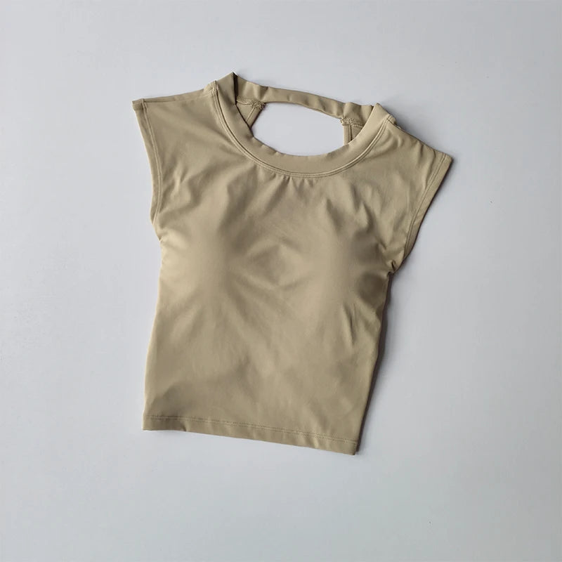 Sculpt & Slay: Backless Yoga Crop Top with Built-in Support