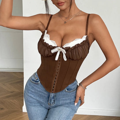 Sexy V Neck Tops Backless Slim Camisole Body Shape