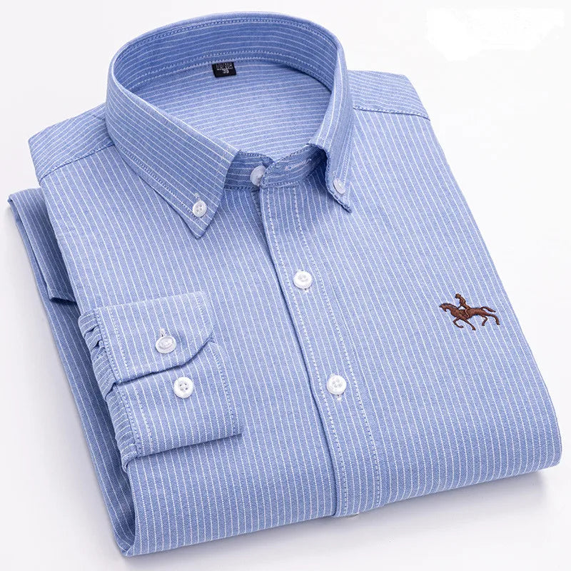 Mens Leisure Embroidered Horse Shirts Streetwear