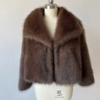 New Fashion Gradient Fluffy Fur Coat Women